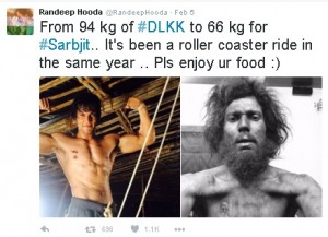 Randeep Hooda,Sarabjit Singh,Weight loss,Bollywood,Omung Kumar,,Biopic