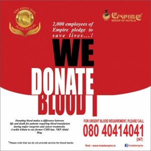 Bengaluru,Hotel Empire,Blood Donation,Donate Blood