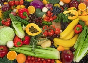 Organic healthy vegetables and fruits